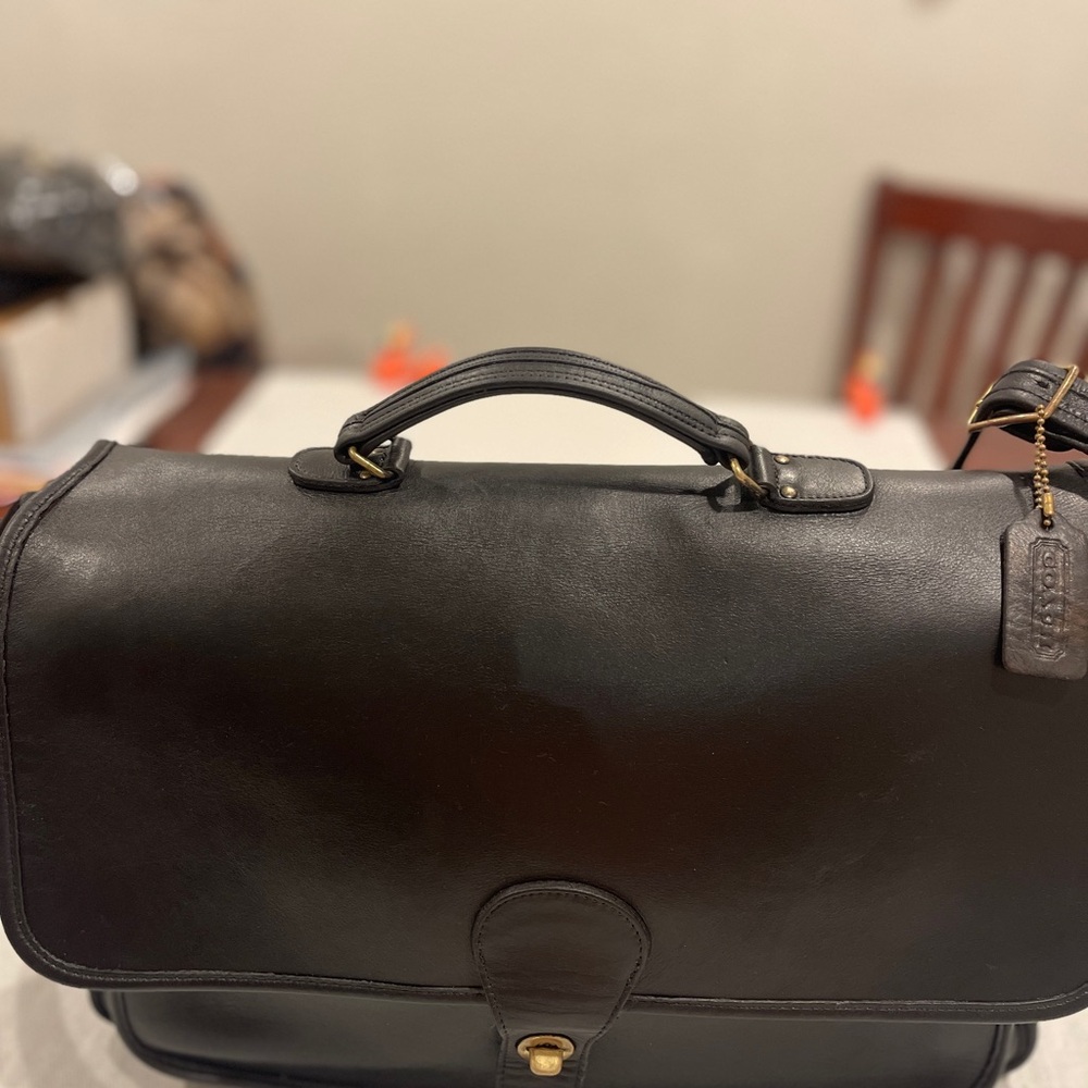 Vintage Coach Smooth Black Leather Metropolitan Briefcase Adj Strap 1133-311 OBO - Picture 5 of 16